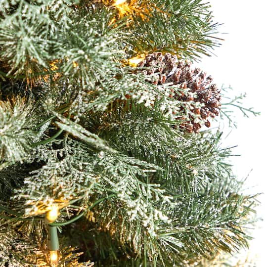 4ft. Pre-Lit English Pine Artificial Christmas Tree, Warm White LED Lights